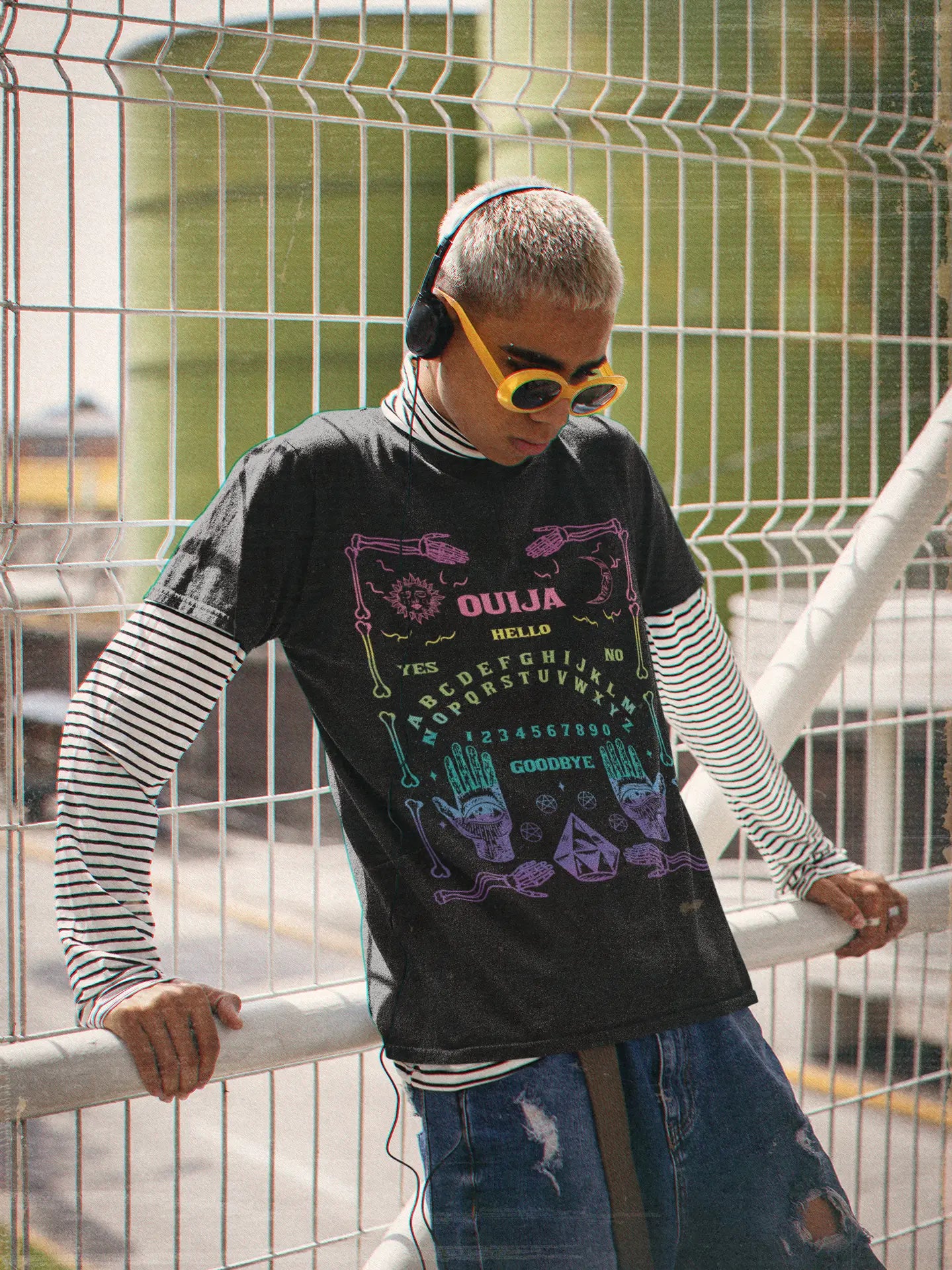 Rainbow Ouija Board: Black, M, Short Sleeve
