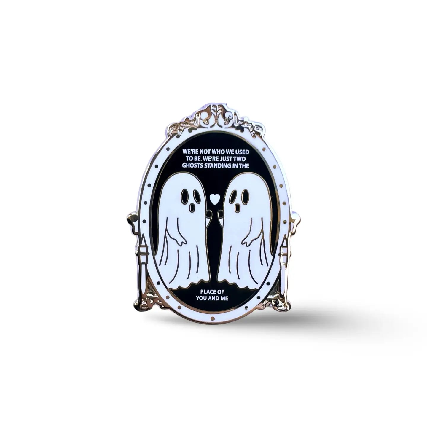 Two Ghosts (3D) Mirror Enamel Pin - Halloween