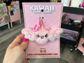 Kawaii Plush Bat Keychain Cute Purse or Backpack Accessory: Pink