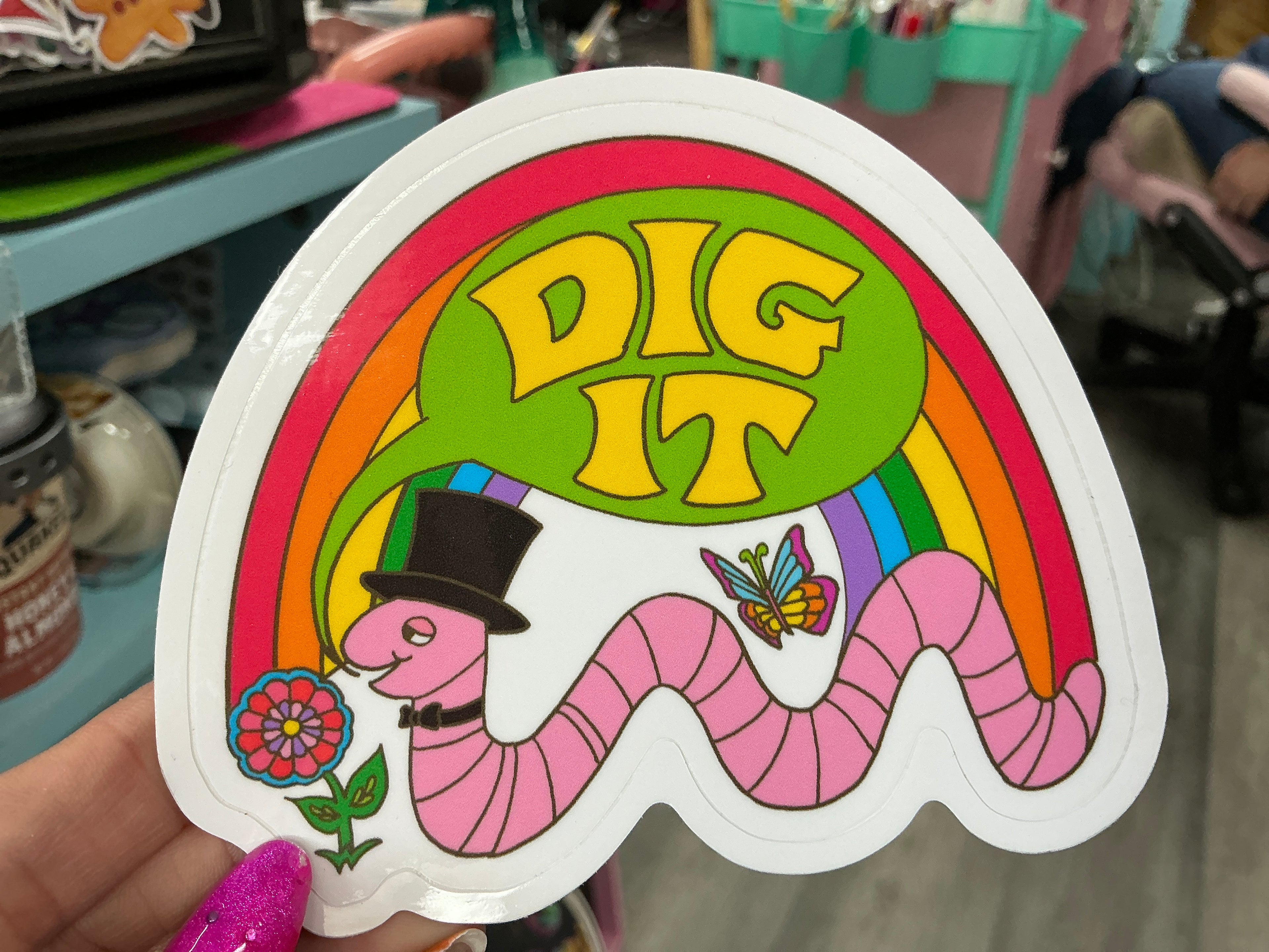 3 Inch Sticker Dig It Worm
