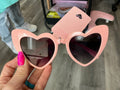 Retro Heart Sunglasses: Light Pink