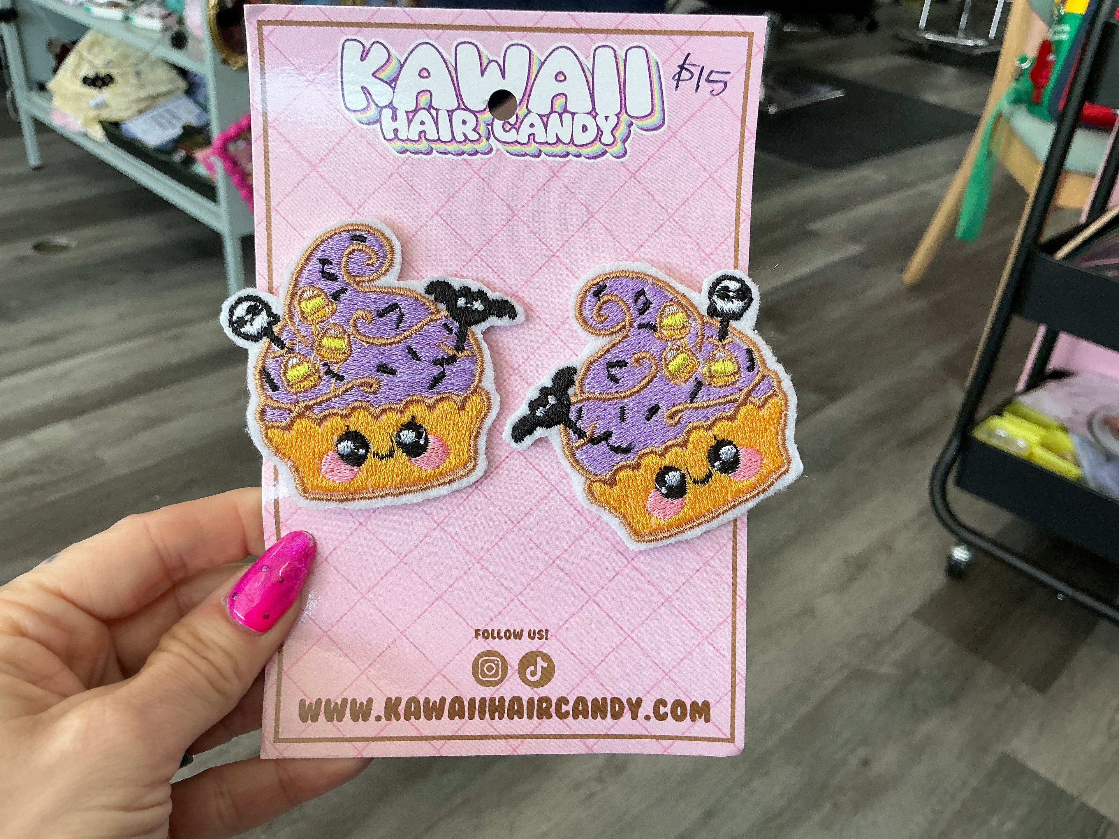 Kawaii Candy Corn Cupcake Hair Clips
