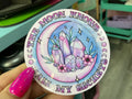 Pastel Goth Witch Moon Crystal Sticker - WeatherProof: No