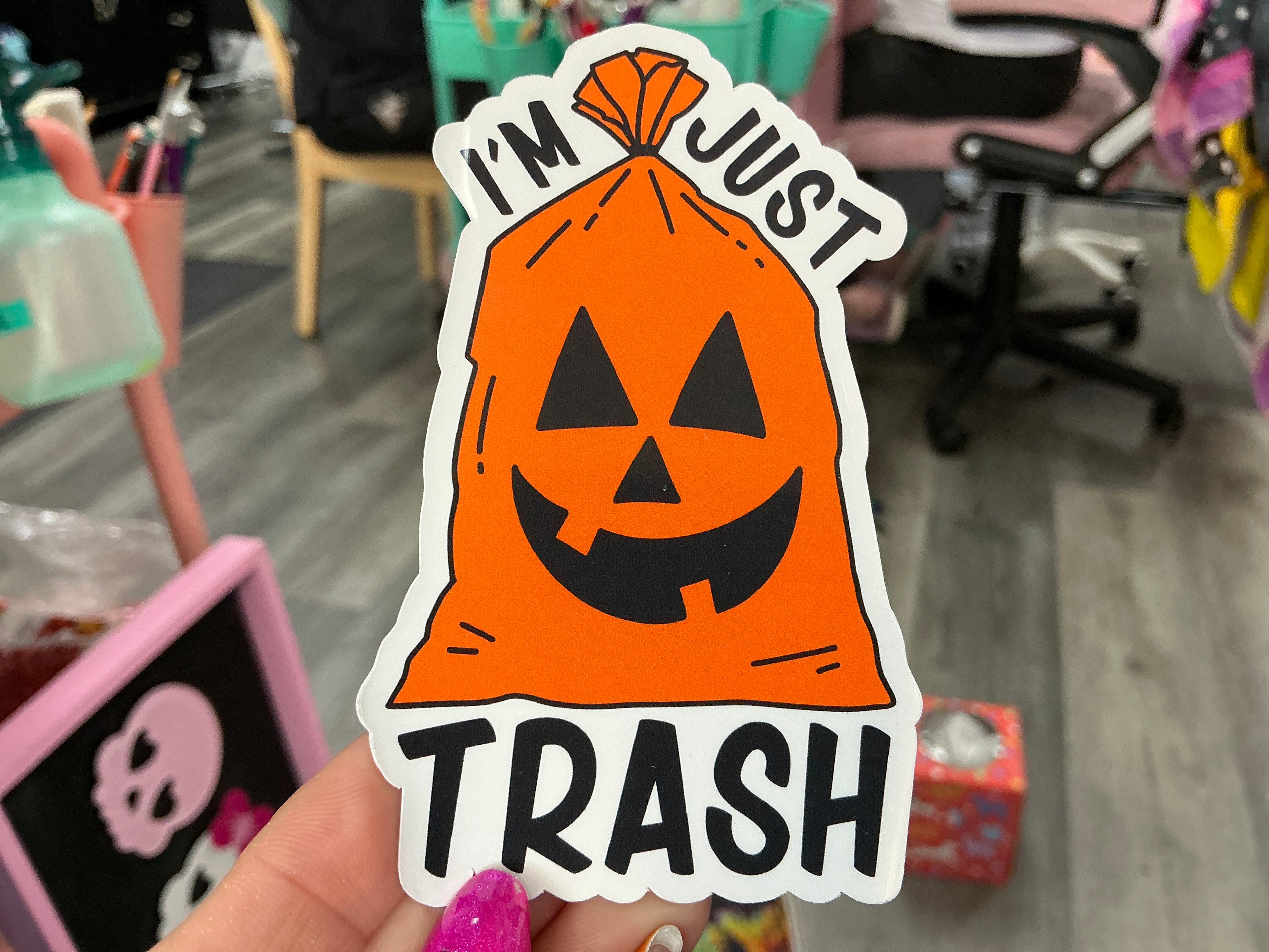 I'm Just Trash Halloween Sticker