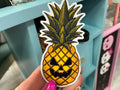 Pineapple Jack'o lantern sticker: 1.5 x 3