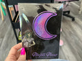 Purple Holographic Glitter Crescent Moon Vinyl Iron On Patch