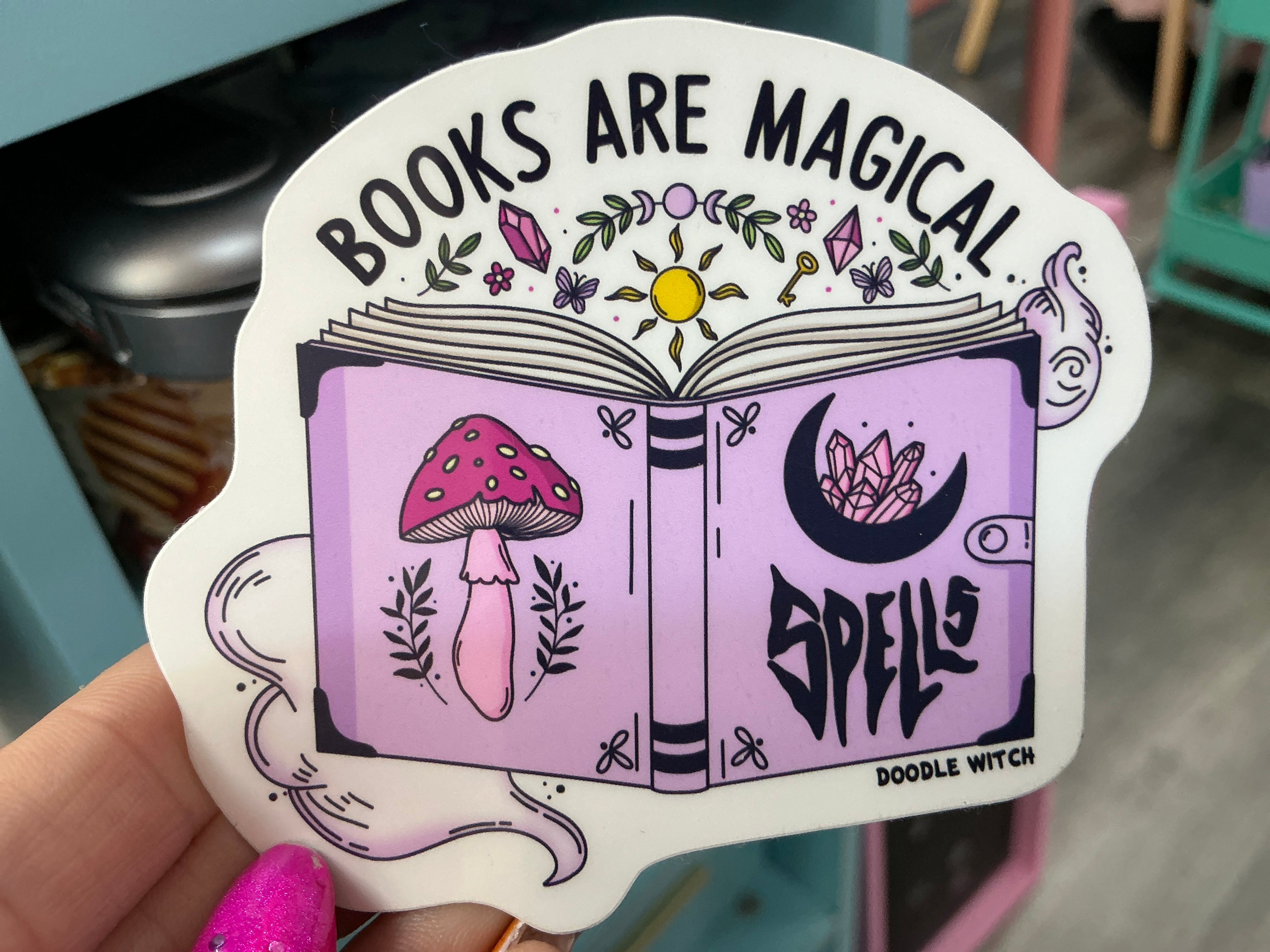 Books are Magic, Books are Magical Sticker: 2.6 x 3