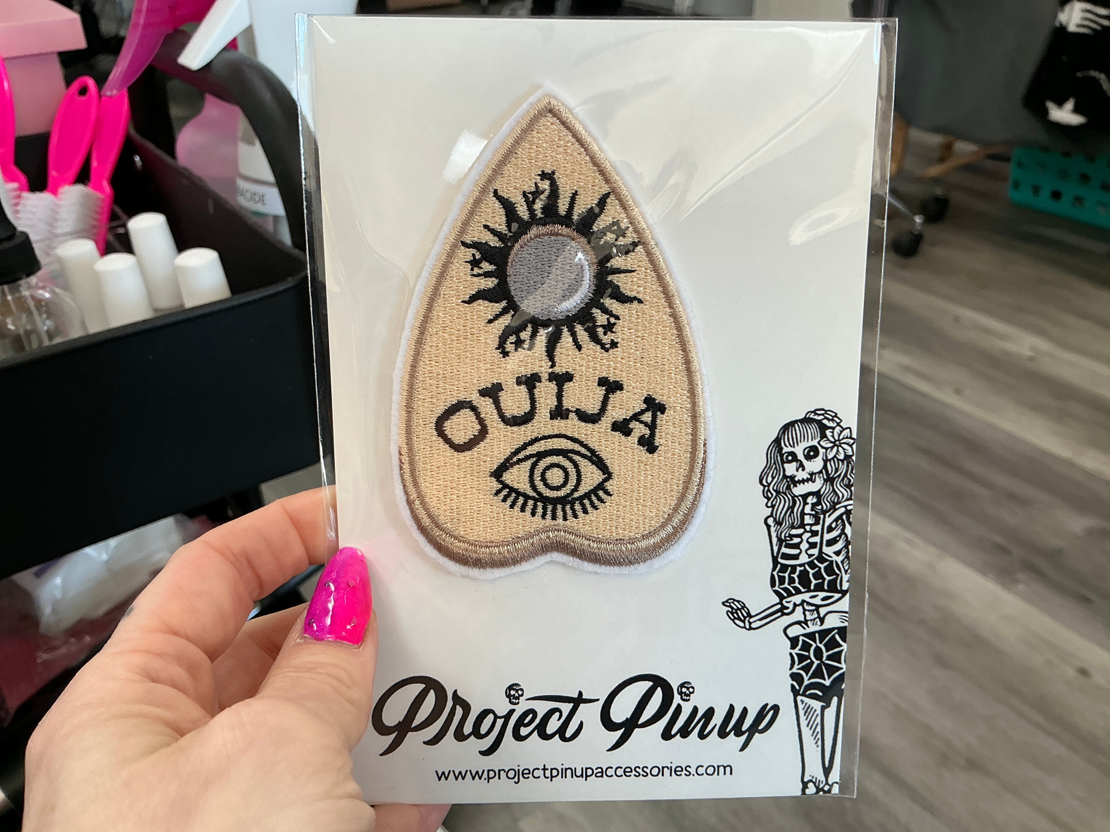Ouija Planchette Gothic Iron On Embroidered Patch
