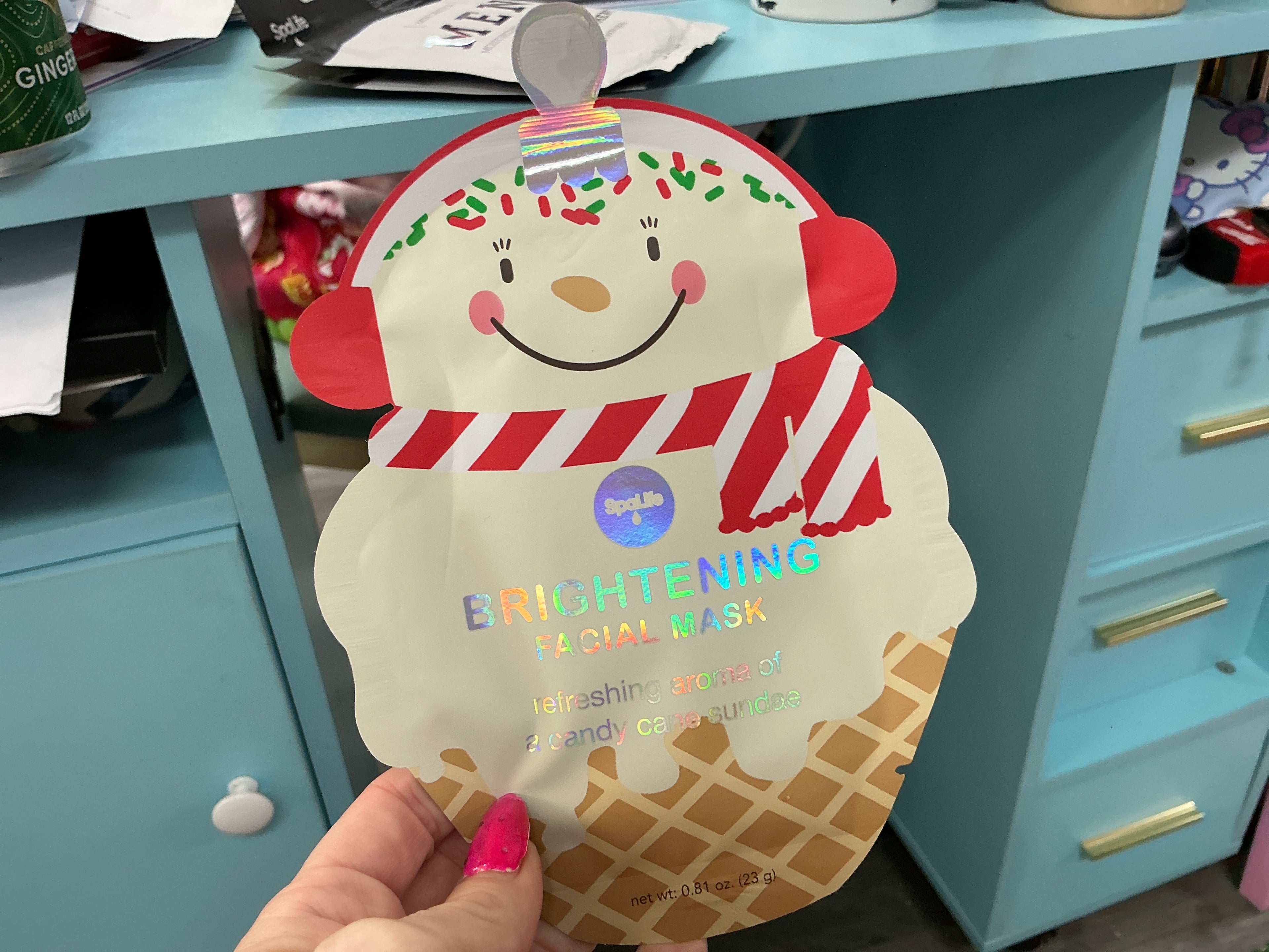 Candy Cane Sundae Christmas Holiday Brightening Facial Mask