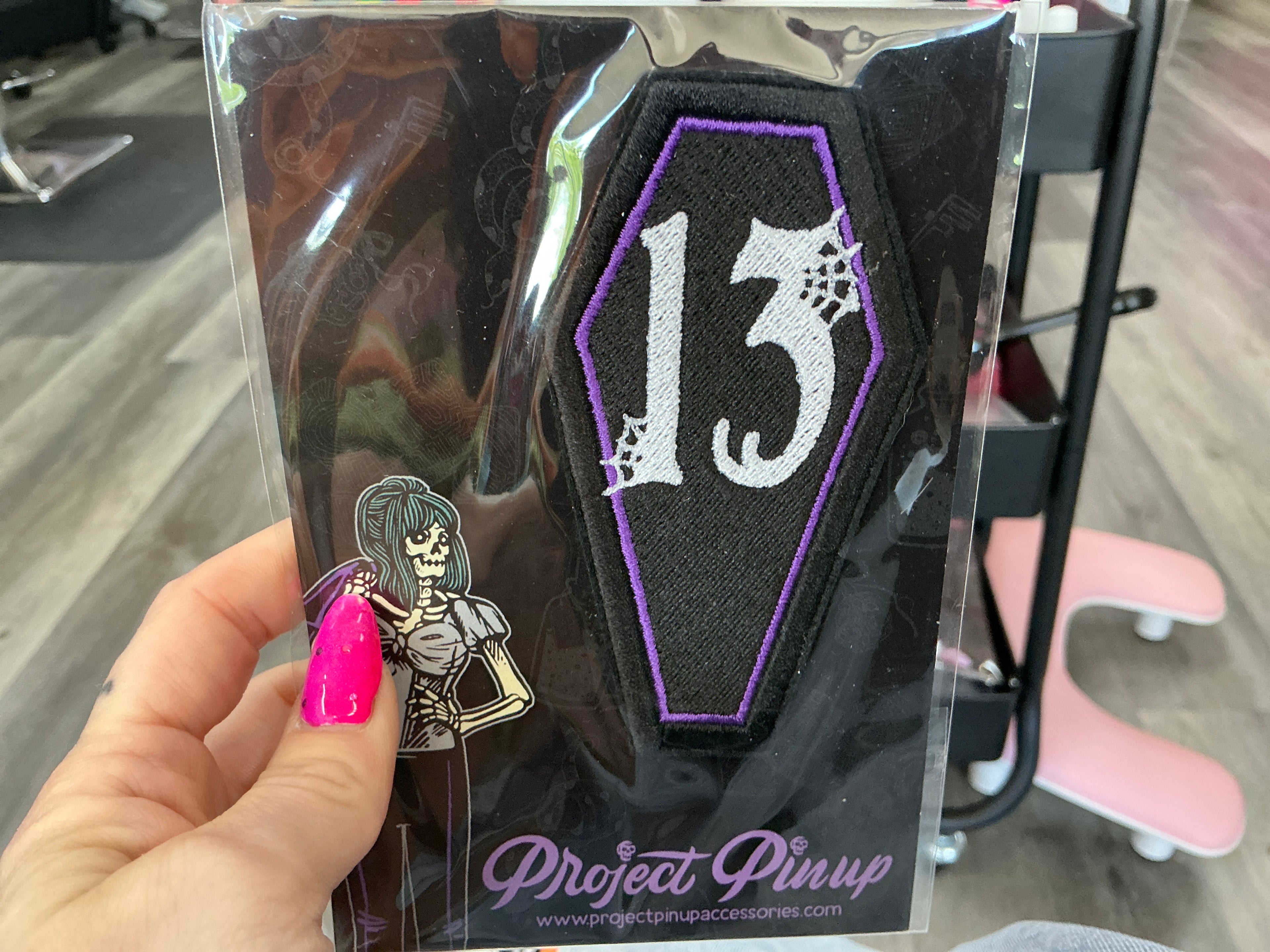 13 Coffin Iron On Embroidered Patch