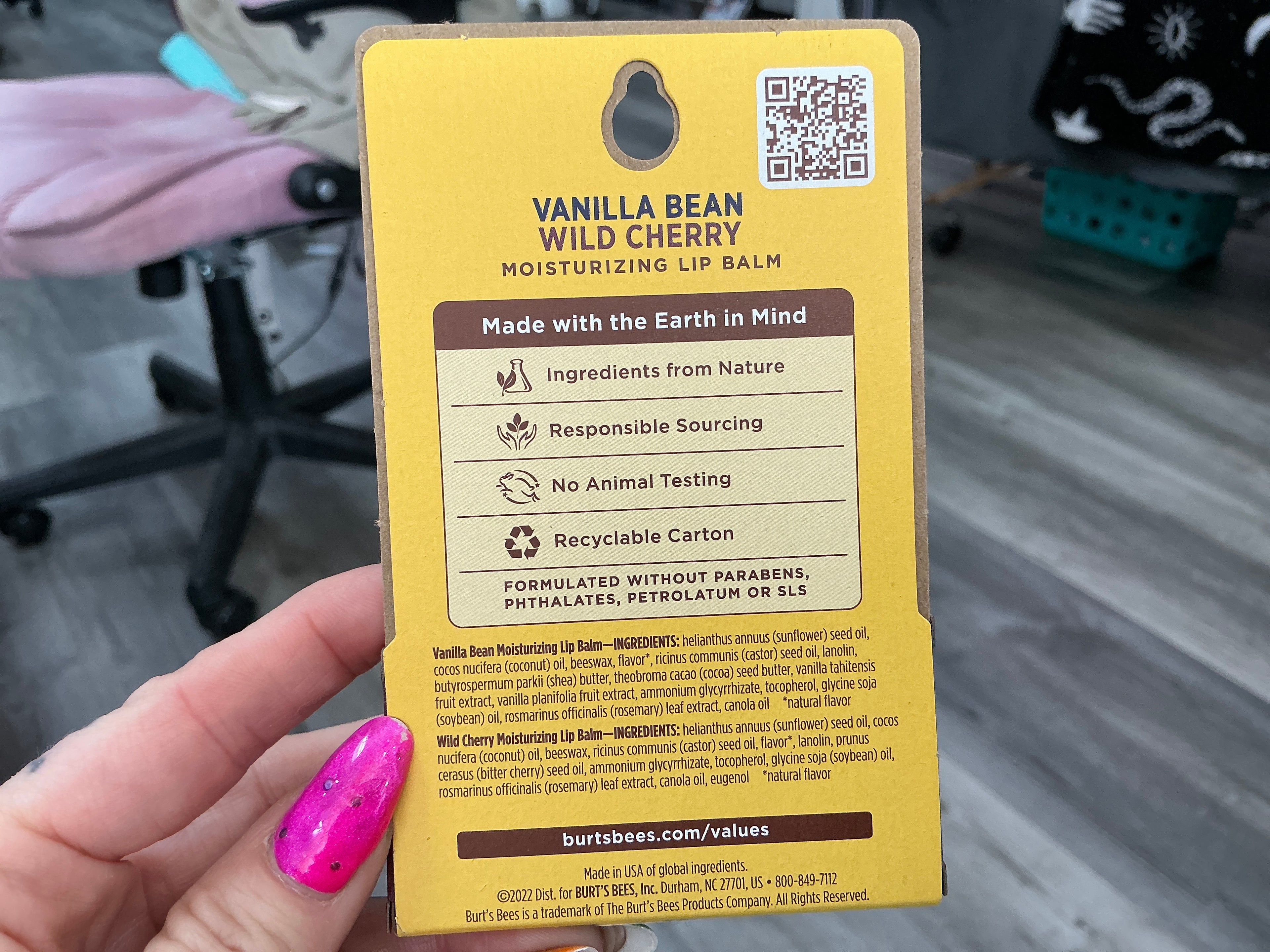 Vanilla Bean & Wild Cherry Lip Balm Twin Pack Blister Box