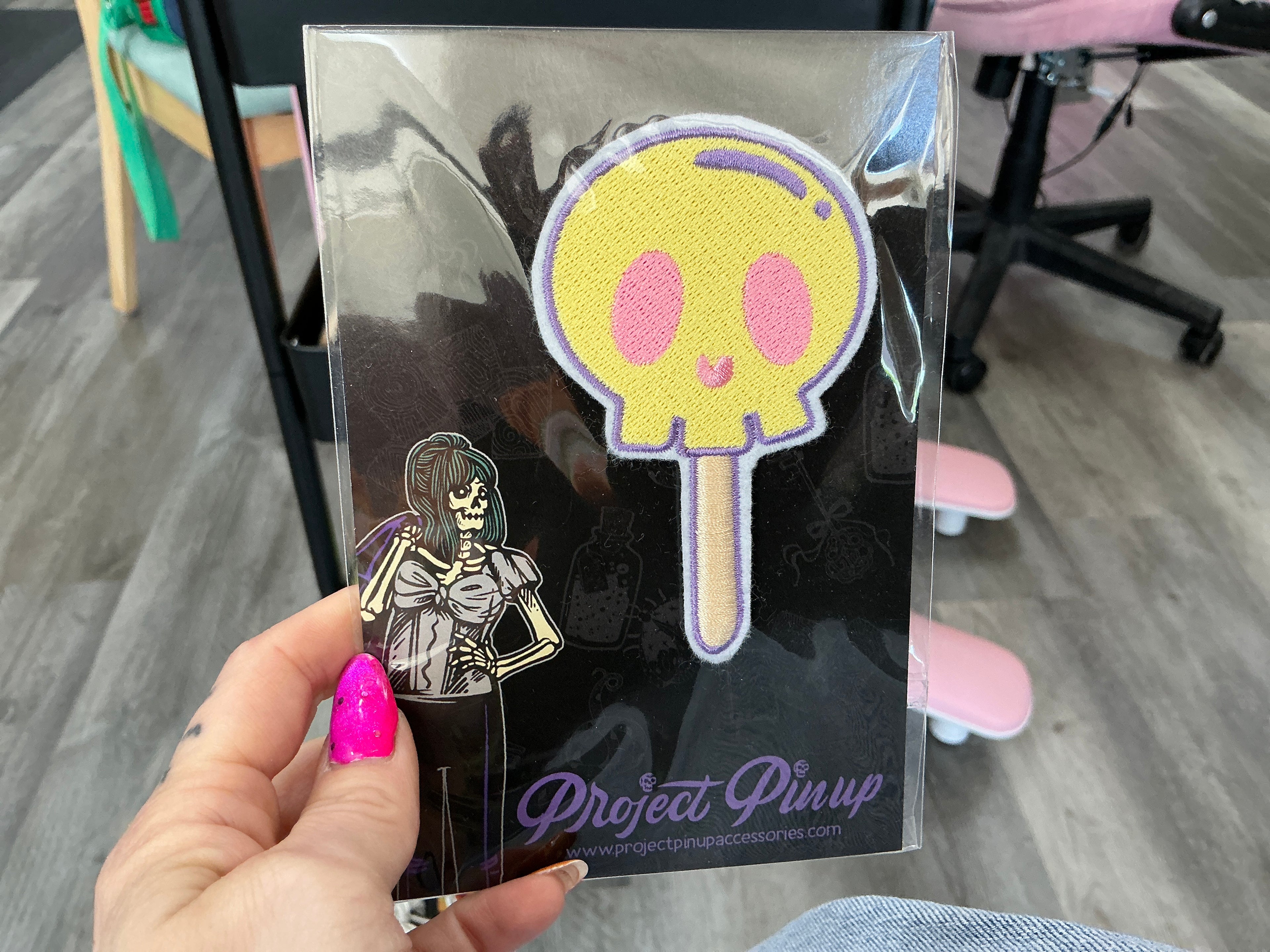 Skull Ice Cream Popsicle Embroidered Iron On Patch